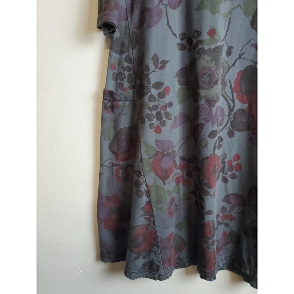 Color Me Cotton Women Dress XS Floral Round Neck Shift Made In USA Pockets - Picture 2 of 9